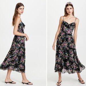 Yumi Kim Small Hawthorne Black Good Times Dress Floral Midi Dress